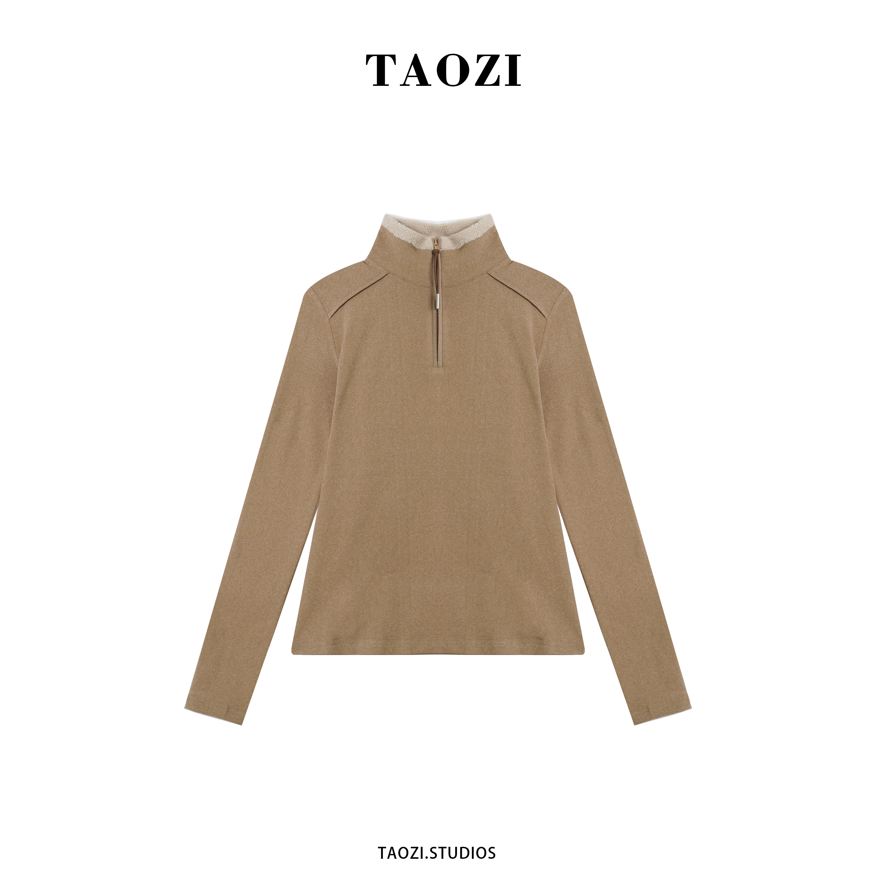 【纹纹】2025秋冬新款百搭加绒加厚长袖上衣TZD320