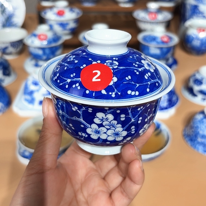 景德镇纯手工手绘盖碗