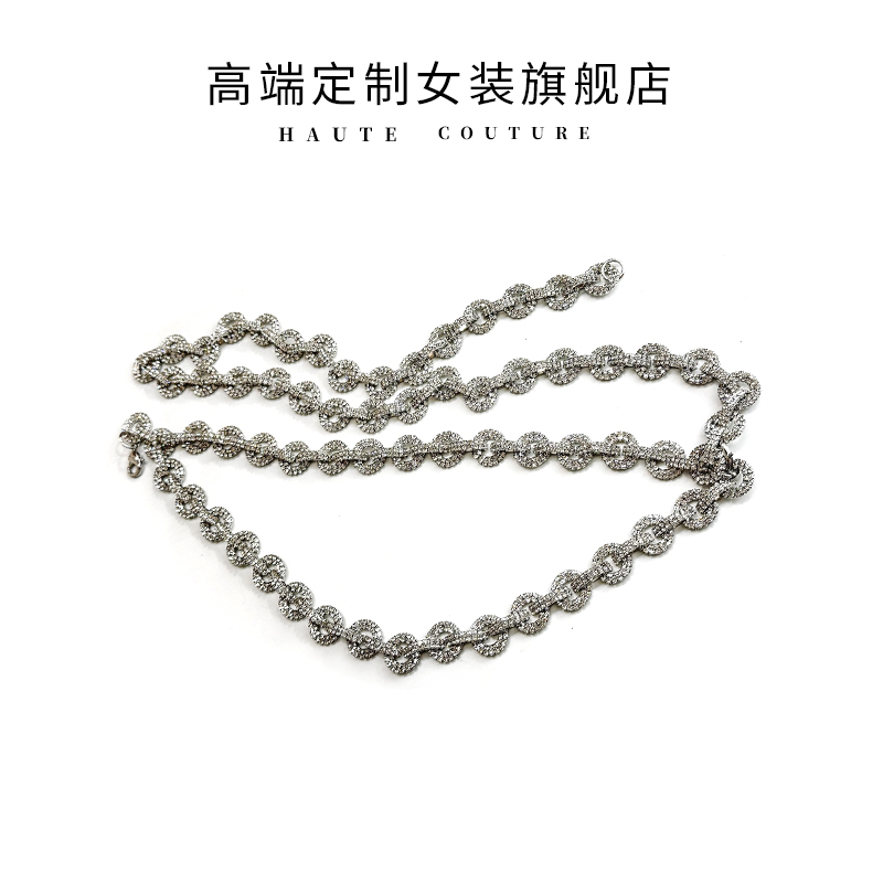 【筱翊定制】 高级定制饰品水钻链条细闪时尚百搭神器配饰腰链女