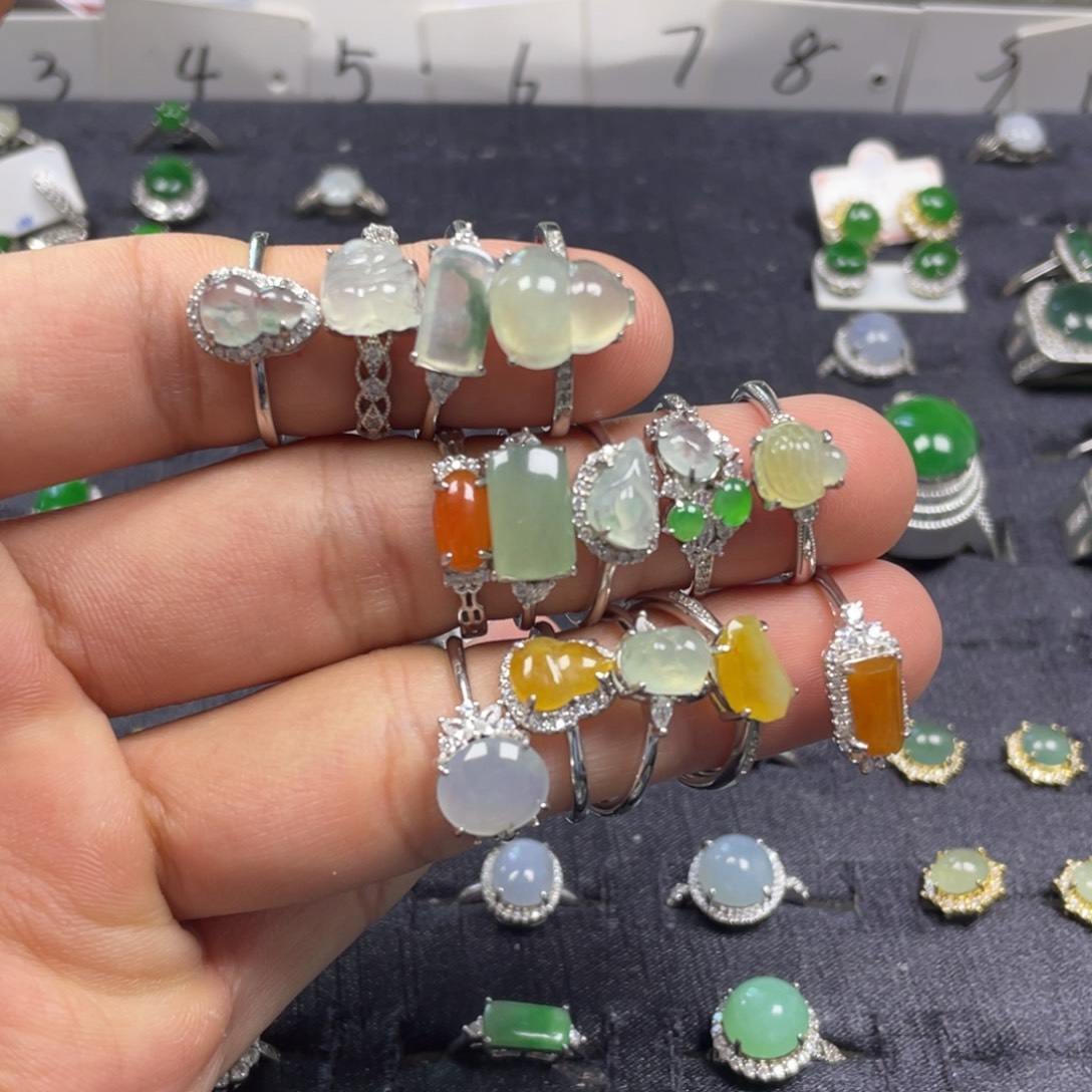 翡翠银S925镶嵌戒指