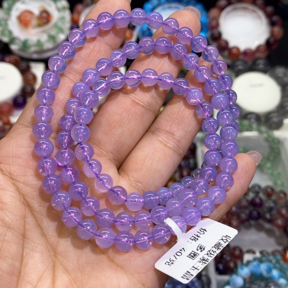 未镶嵌手链水晶紫玉晶多圈6