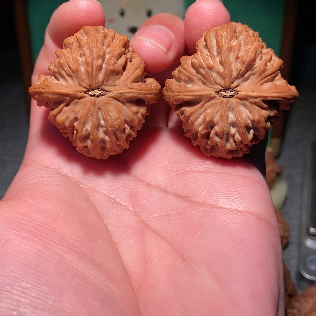 文玩核桃把件大克重红皮南疆石