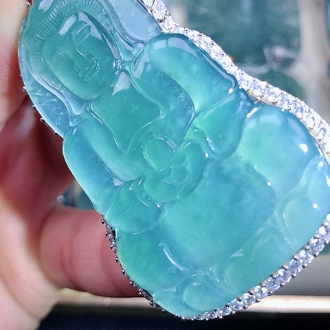 【闪购商品】翡翠颈饰银S925镶嵌天然翡翠