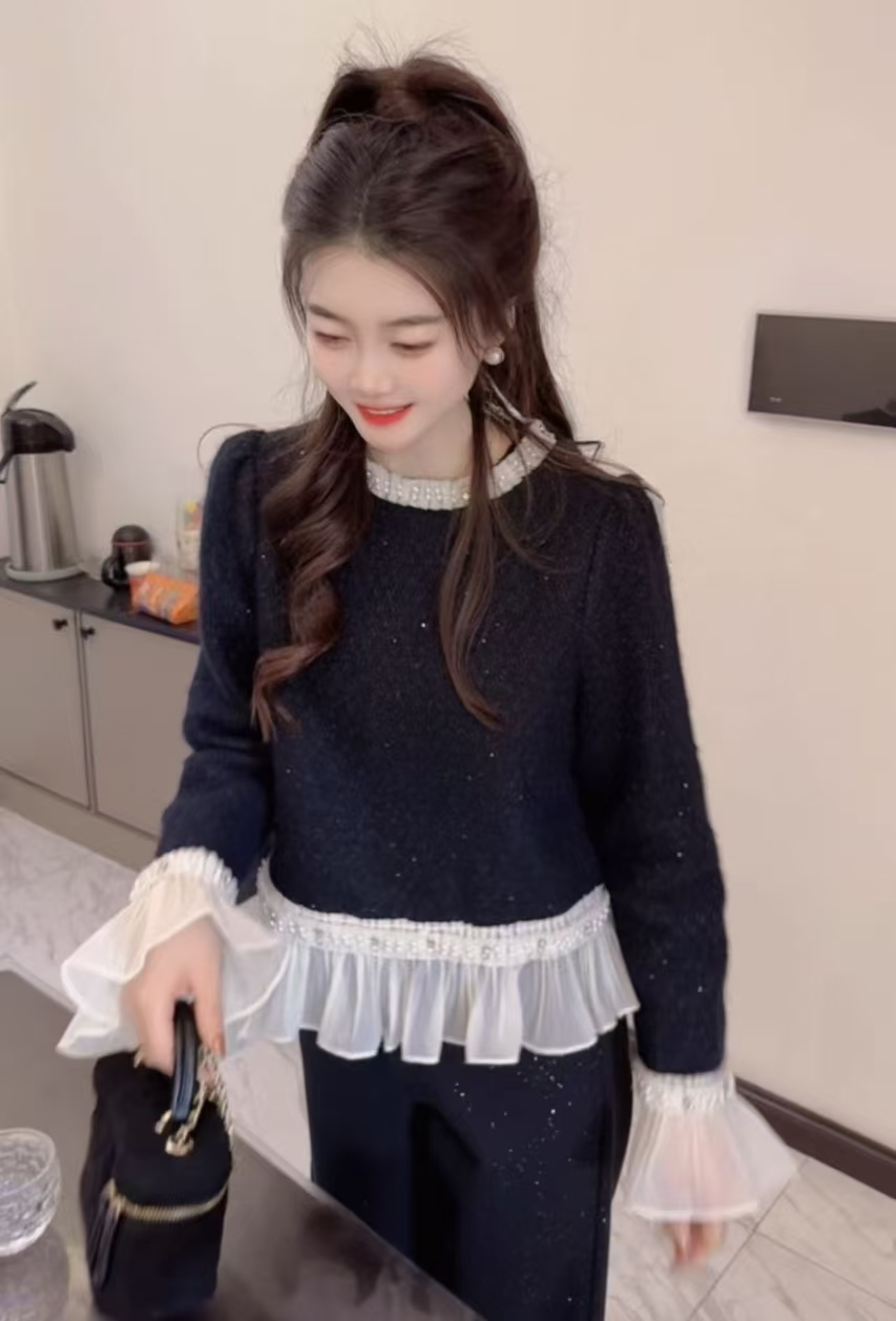 『拼接少女F』新款简约设计款百搭时尚款休闲衬衫2573