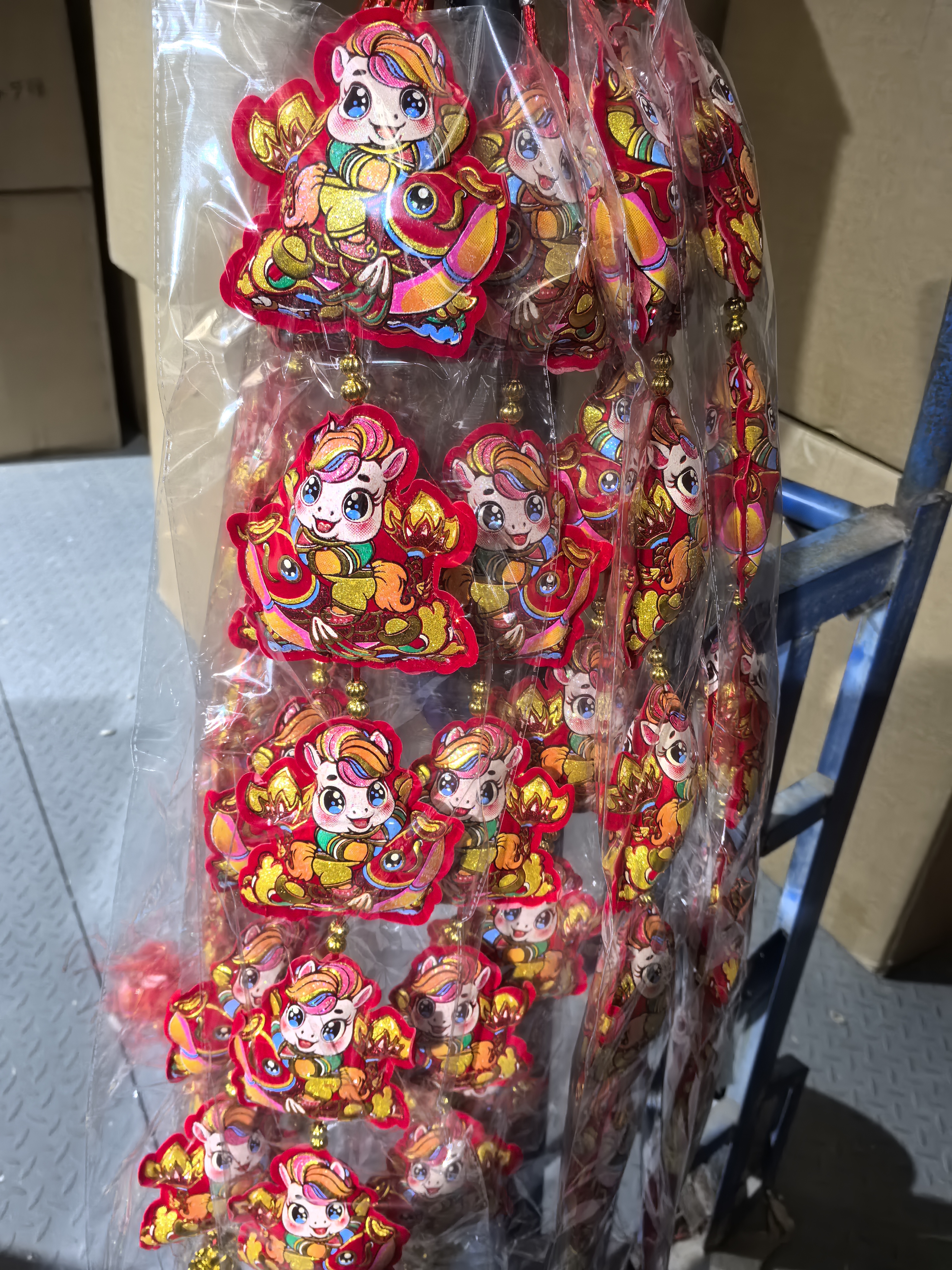 新年客厅喜庆装饰马年福字鞭炮串辣椒串挂饰布置用品