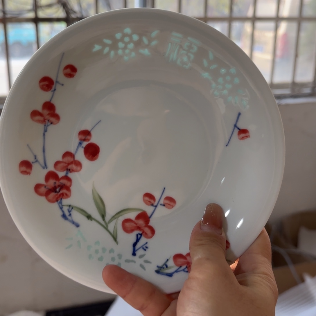景德镇陶瓷6英寸骨碟两个好的桃花