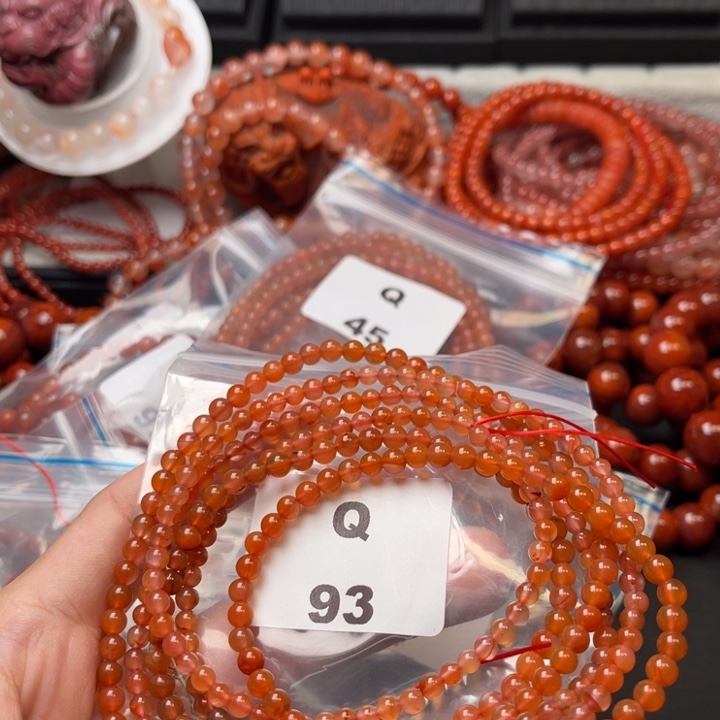 南红玛瑙未镶嵌多样性发货默认微瑕称重4mm