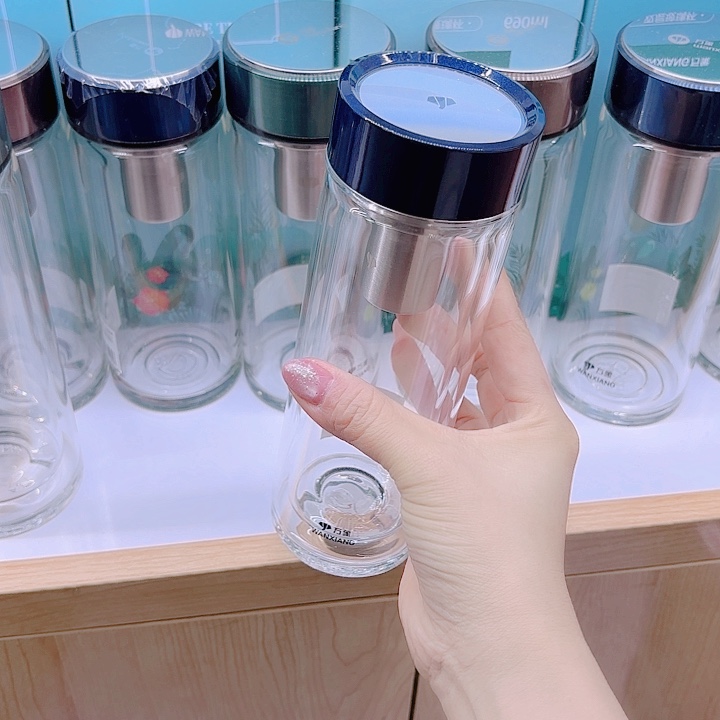 万象品牌双层玻璃杯V147SL-310蓝样品