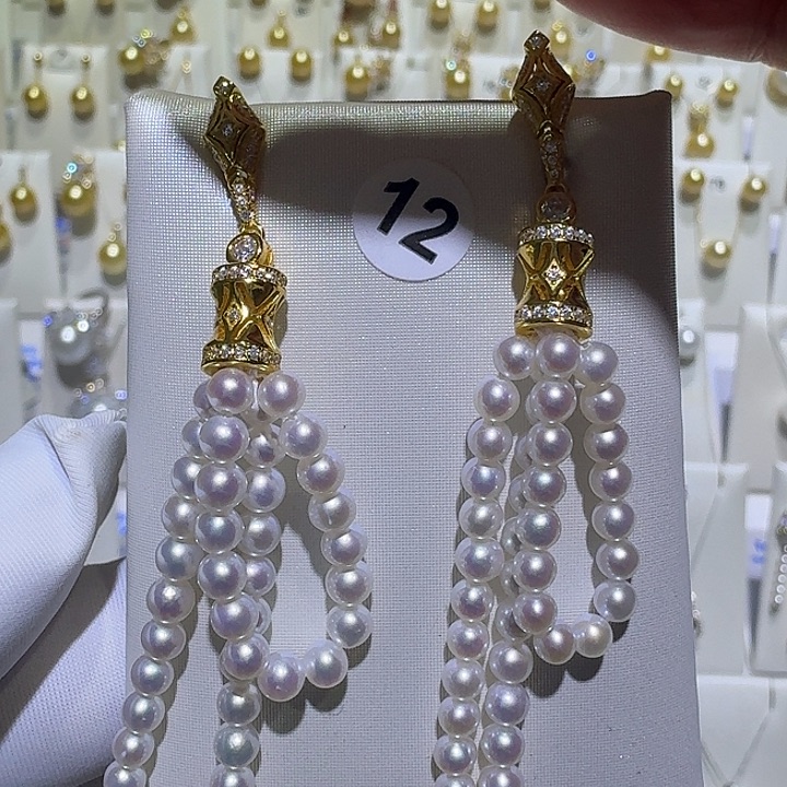 银S925镶嵌耳饰淡水珍珠