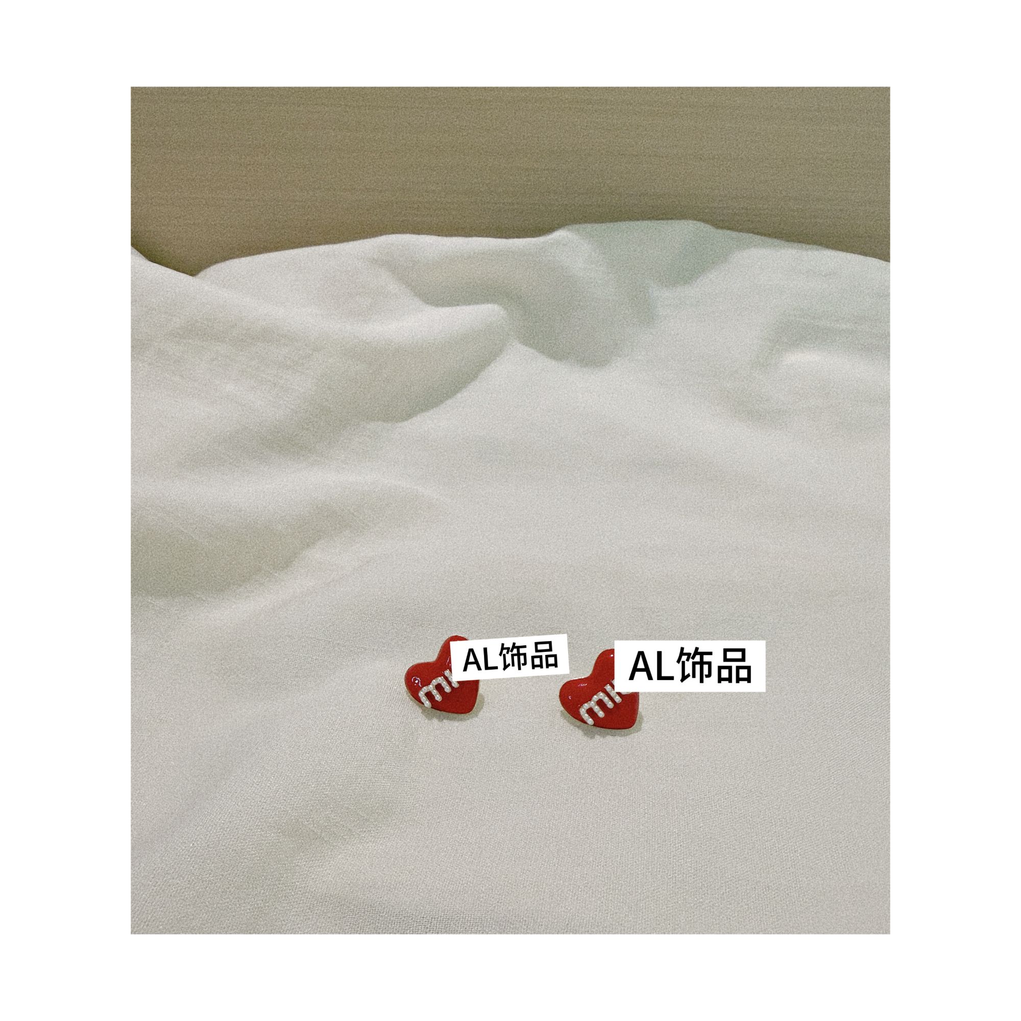 铜合金仿珍珠耳饰 1004妹妹爱心耳钉珍珠字母