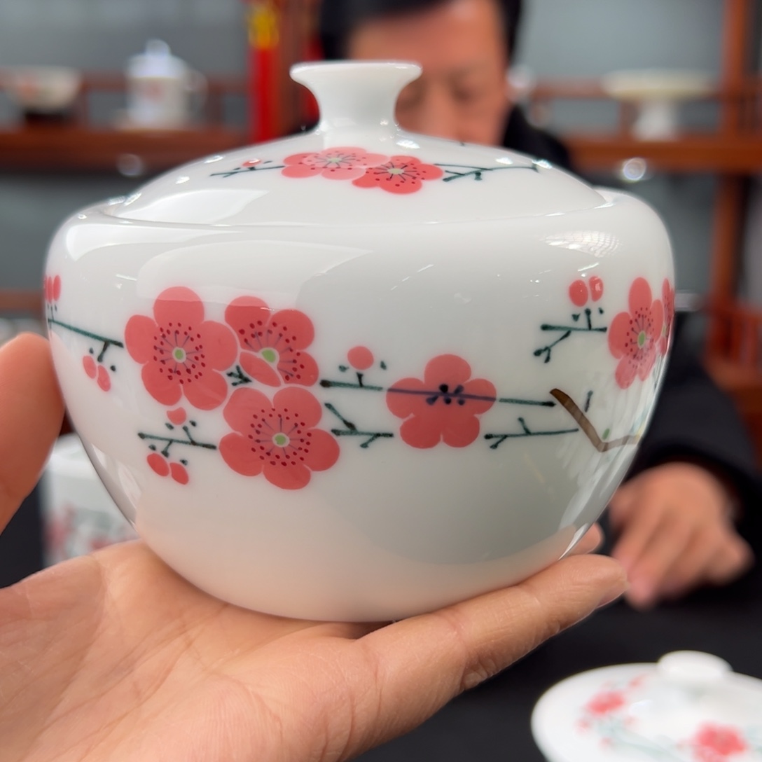 翠竹红梅糖缸 微瑕