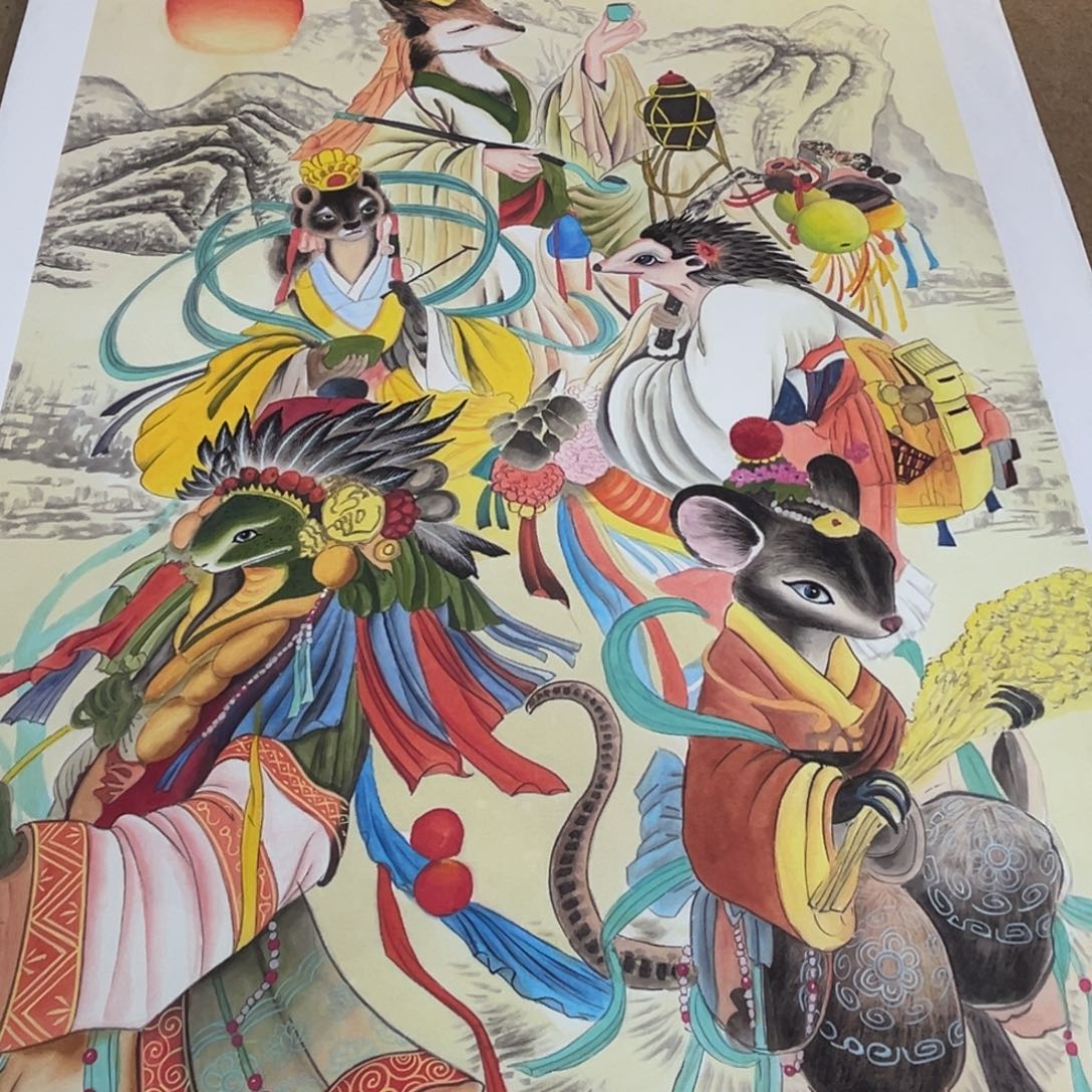 国画五仙家作品一幅