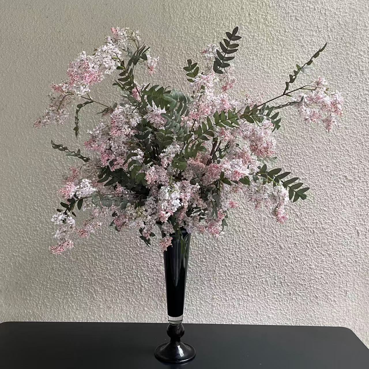 丁香花 仿真梨花陶瓷花瓶仿真花绢花桌面客厅玄关岛台前厅摆件
