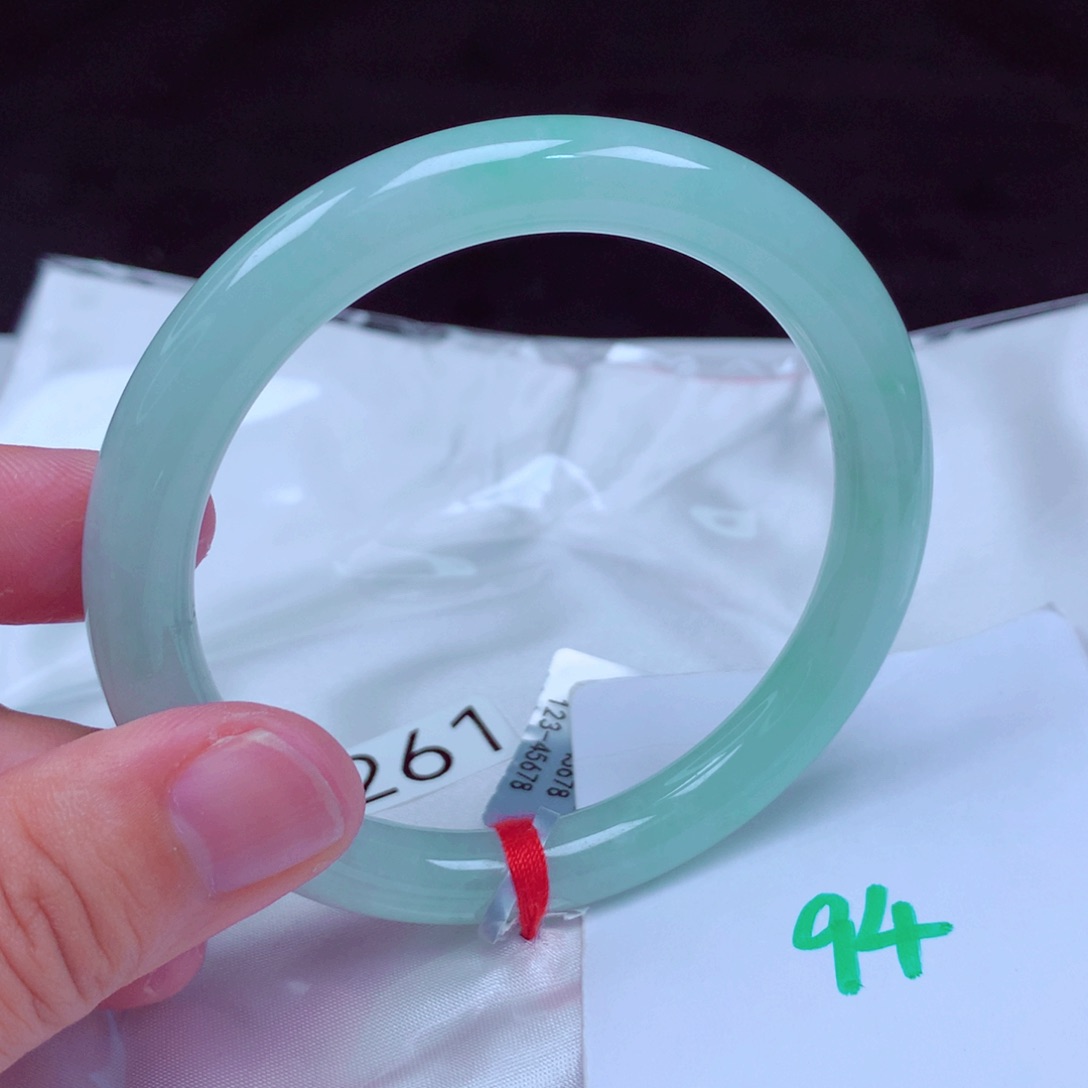 未镶嵌手镯翡翠缅甸天然A货翡翠手镯57.7圆条