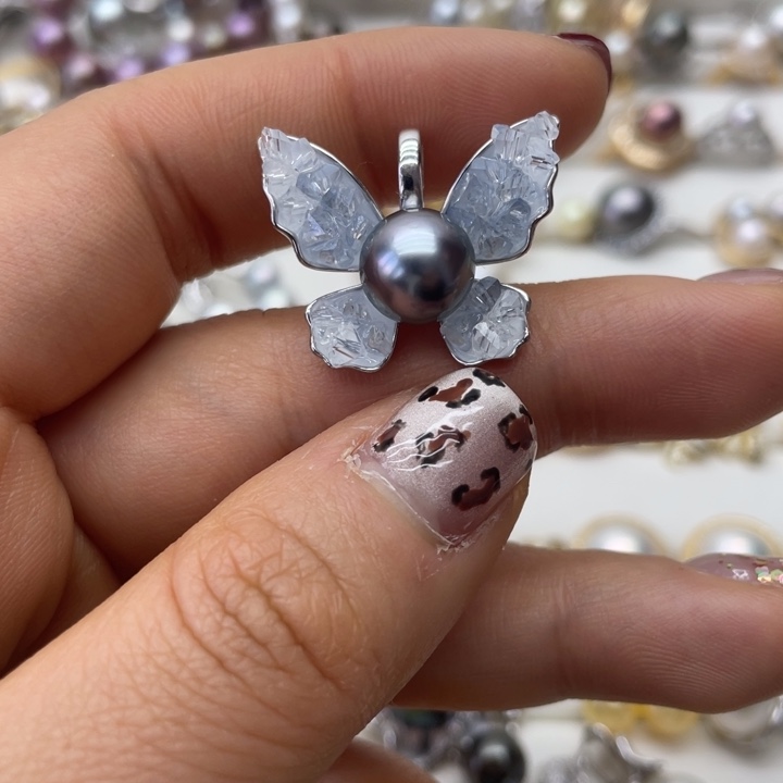 海水珍珠吊坠(不含链)银S925镶嵌