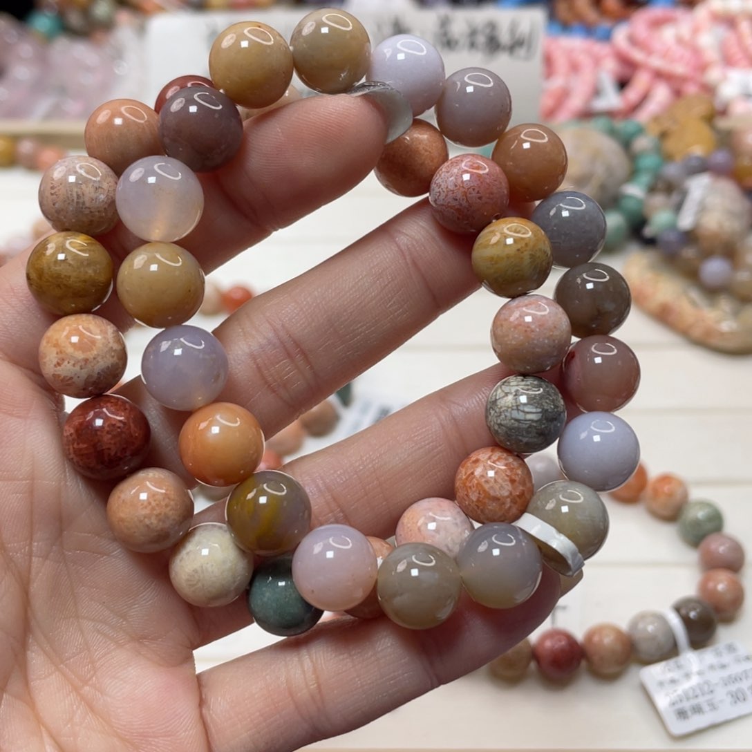 未镶嵌手链硅化玉用****2123