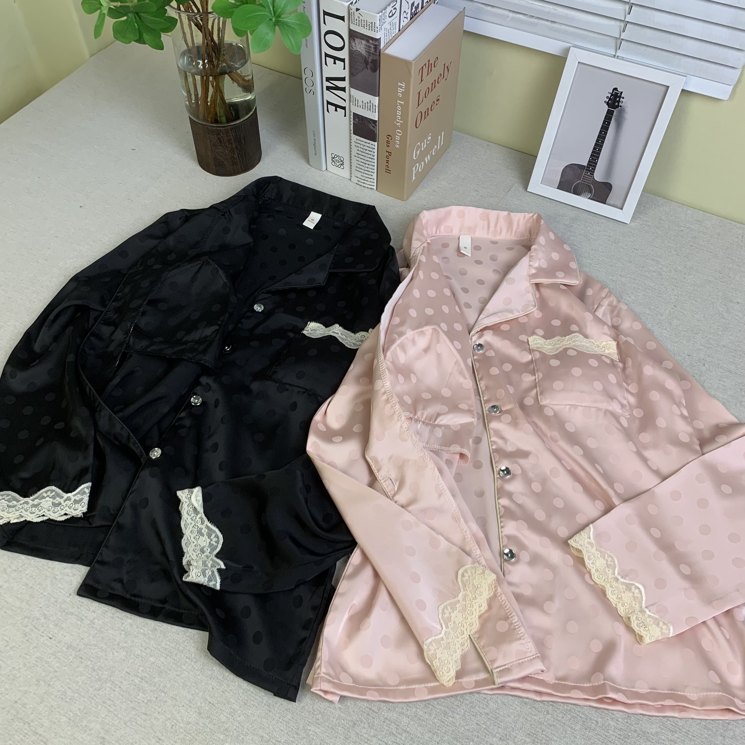 【女款】台州丝长裤长袖睡衣家居服带胸垫