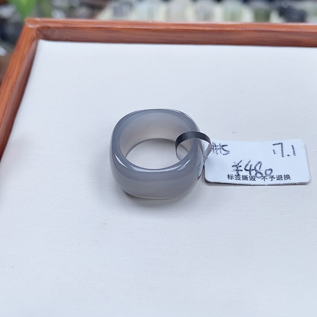 和田玉戒指未镶嵌H*w专拍9-17.1