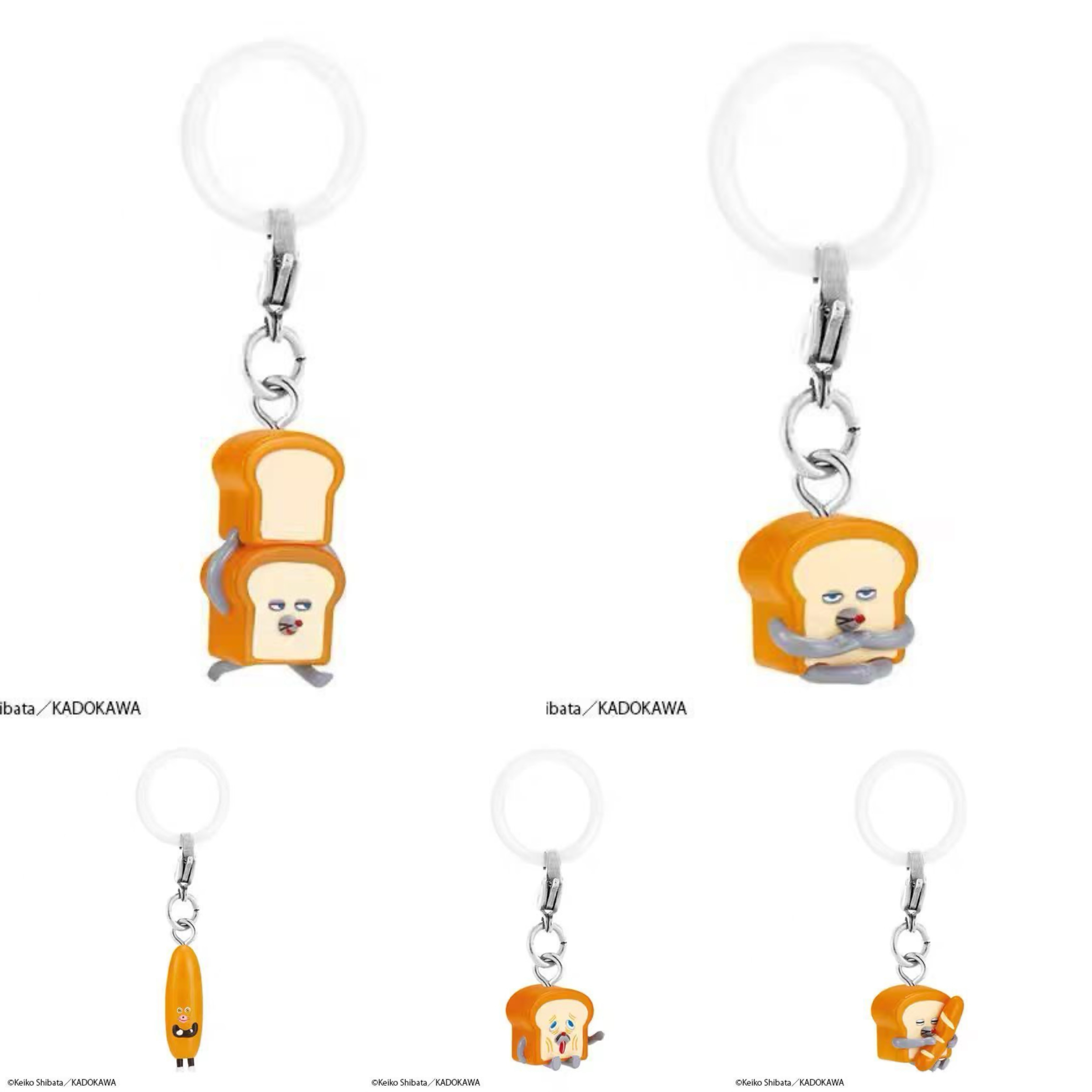 扭蛋 迷你面包小偷伞挂 钥匙扣吊饰3弹挂件