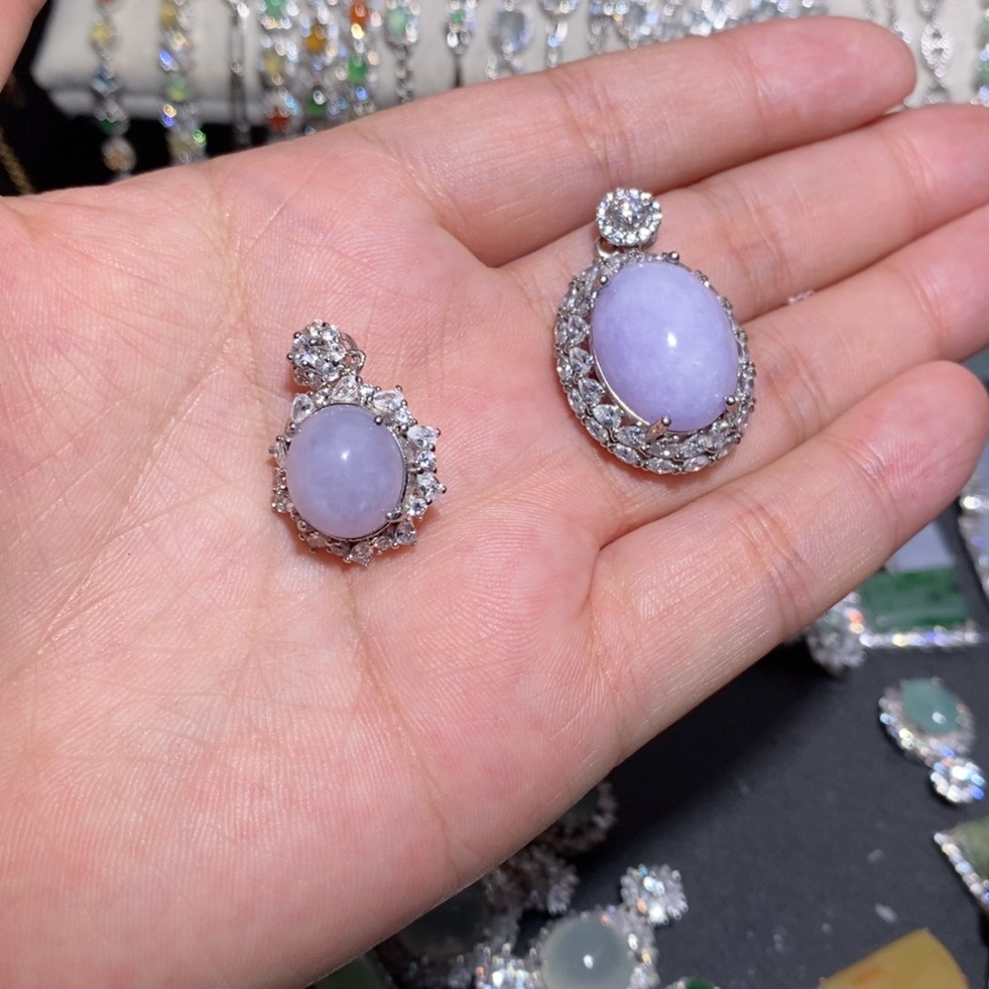 翡翠银S925镶嵌颈饰咻*酱300+750