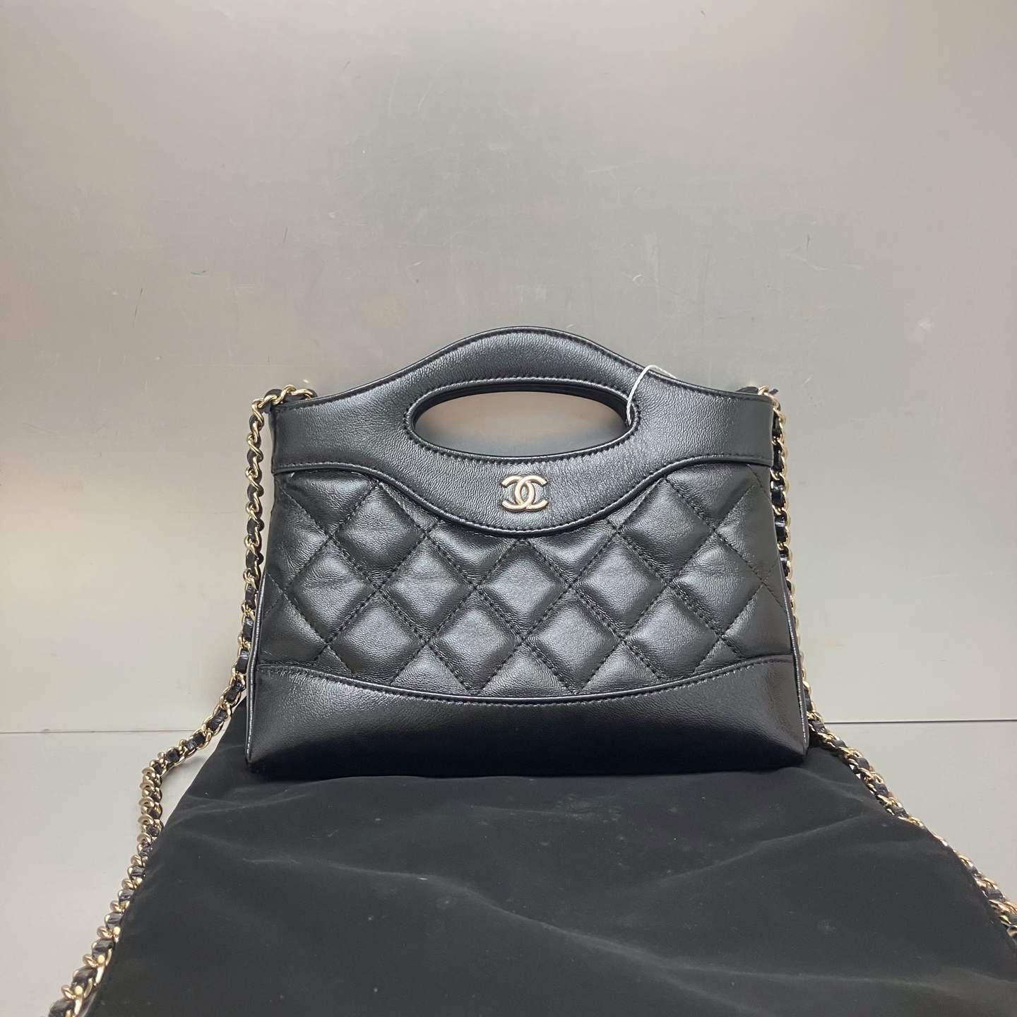 95新 Chanel/香奈儿  香奈儿31Bag nano黑金羊皮 99新 