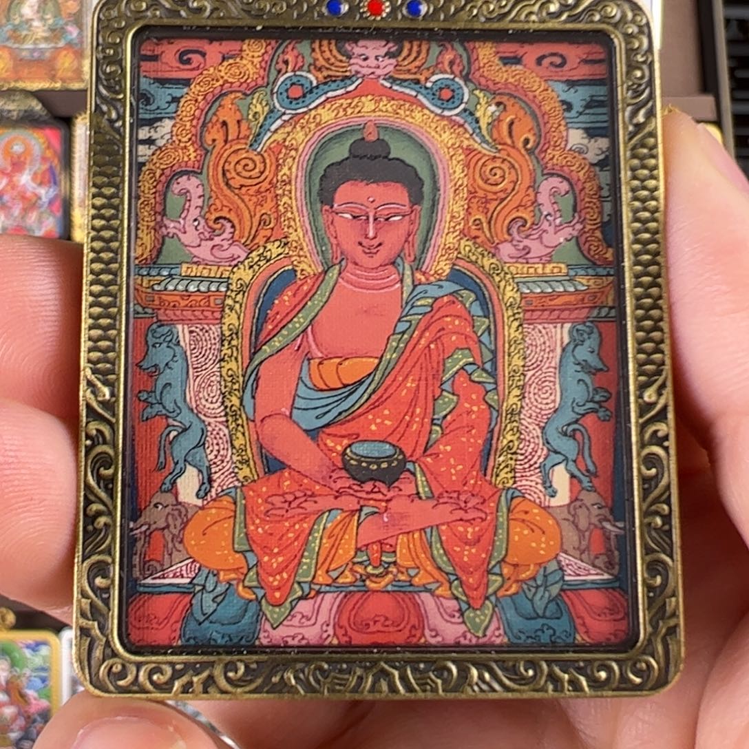 李***鱼吊坠阿弥唐卡绘画作品