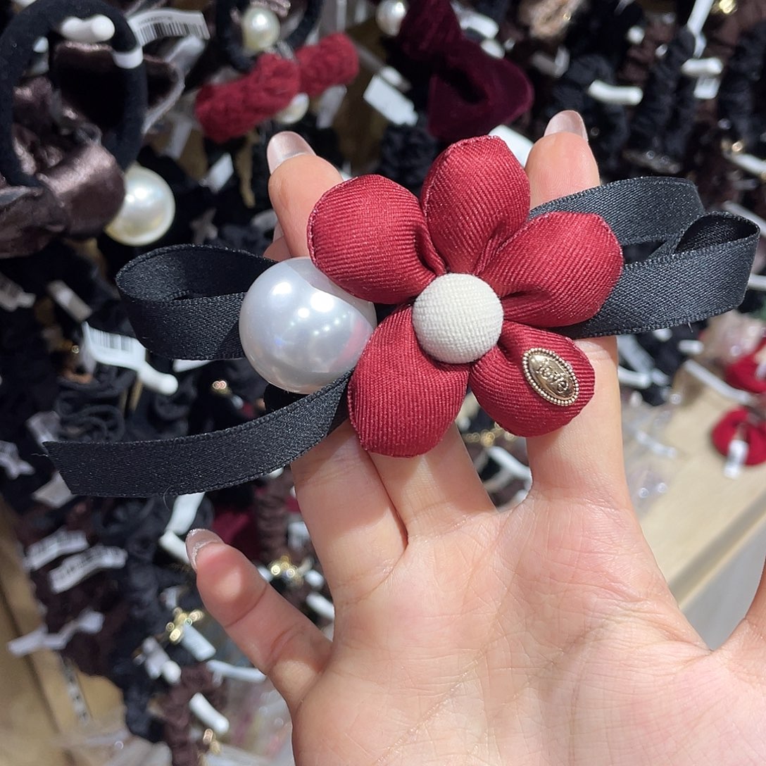 皮质铁合金红花发绳