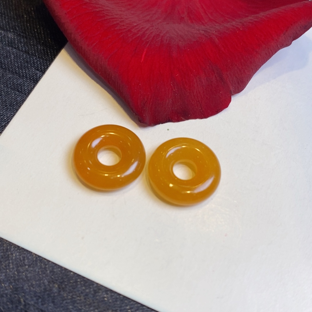 翡翠耳饰未镶嵌裸石甜甜圈