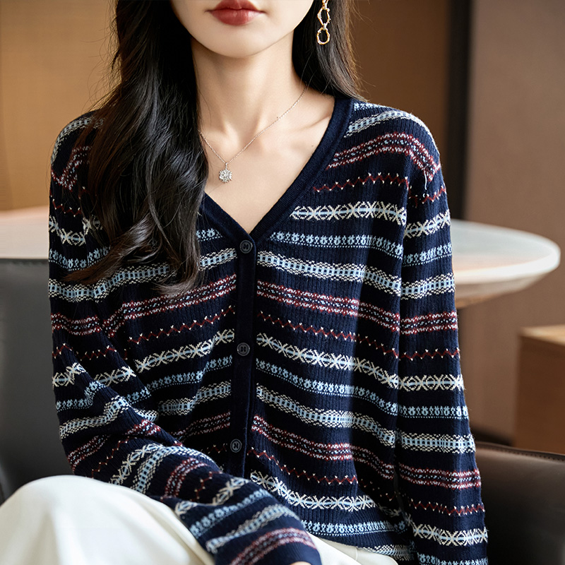 女毛针织衫开衫女装韩系早秋圆领针织开衫时尚秋季Y067上衣