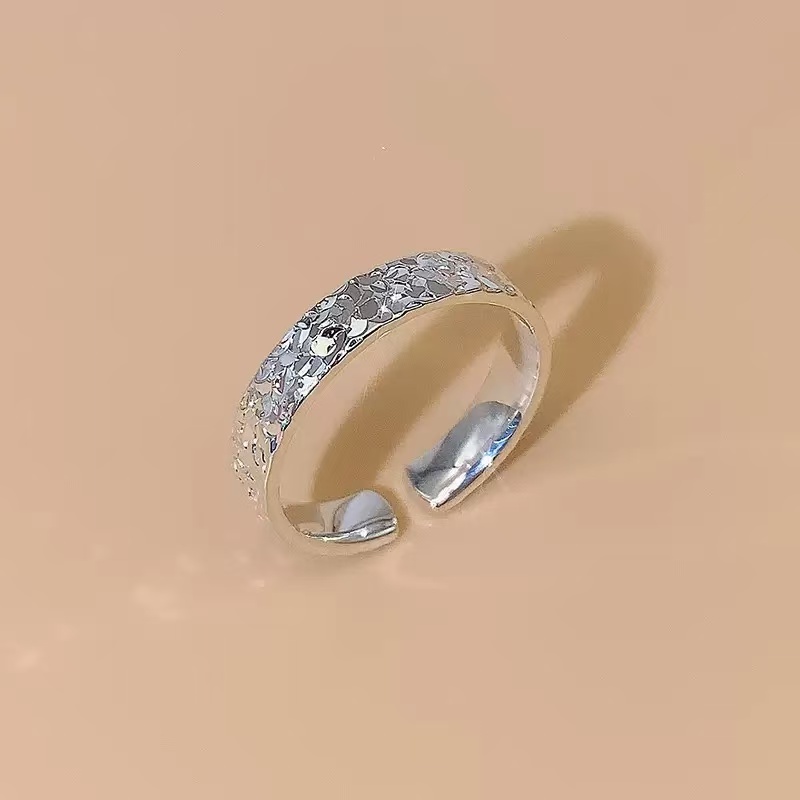 足银戒指 碎碎冰开口戒指