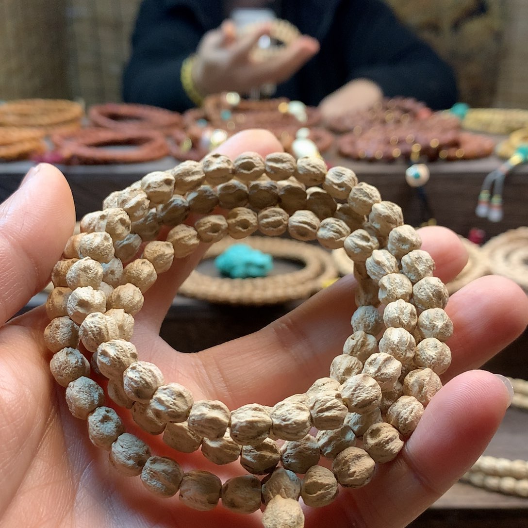 柏香籽/百香籽吊坠粉皮原桩微磨深坑鬼