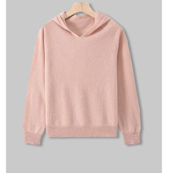 【100%羊毛】纯色羊毛帽衫女秋冬简约针织衫 十彩  断  PX-1795