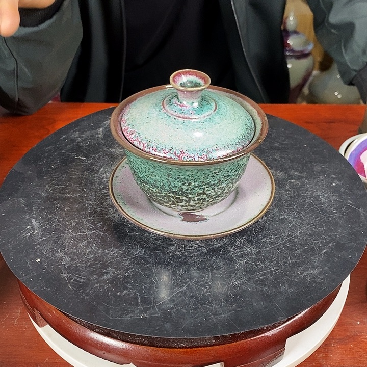 瓷片尚峰钧窑作品茶叶罐