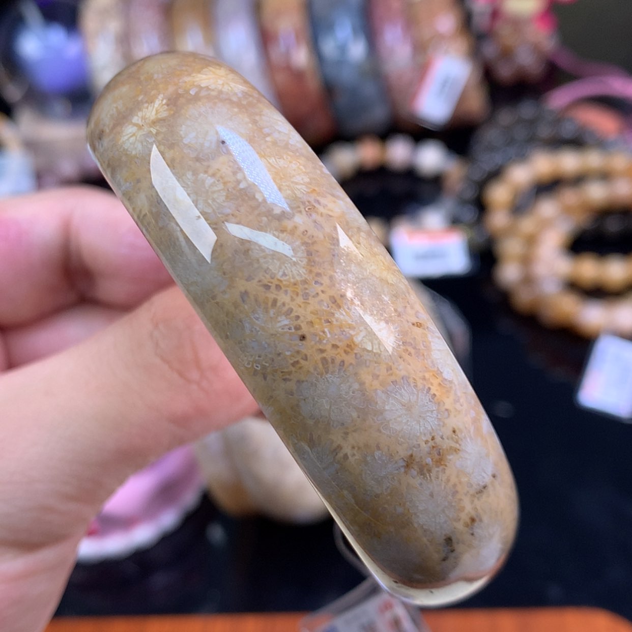 【闪购商品】颈饰未镶嵌硅化珊瑚（珊瑚玉）18号63圈网纹大花