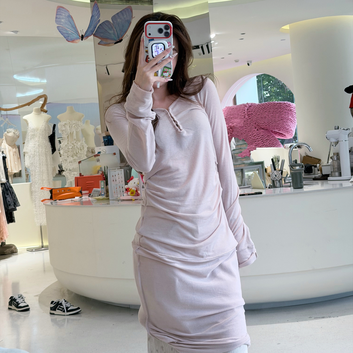 OPENYY 26PS可变式钩扣打底连衣裙