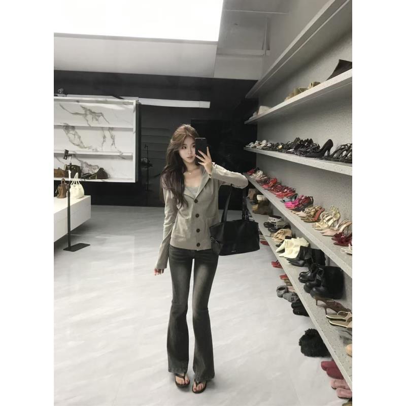 *尹千金*【雅典符号】慵懒显瘦美式收腰连帽长袖外套灰色W257323