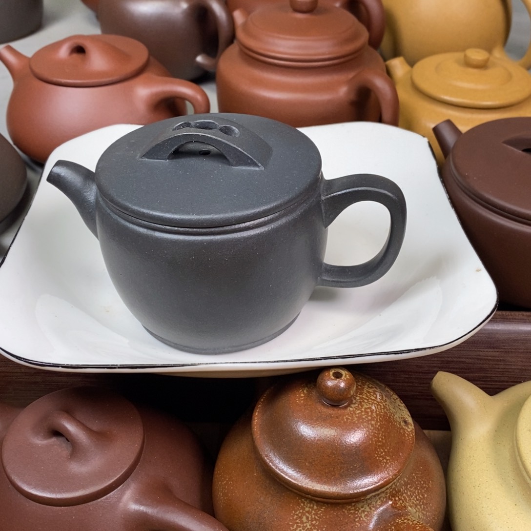 紫泥茶壶强*天青汉瓦(还原烧)半手工艺