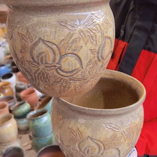 紫砂花盆高20口20—————