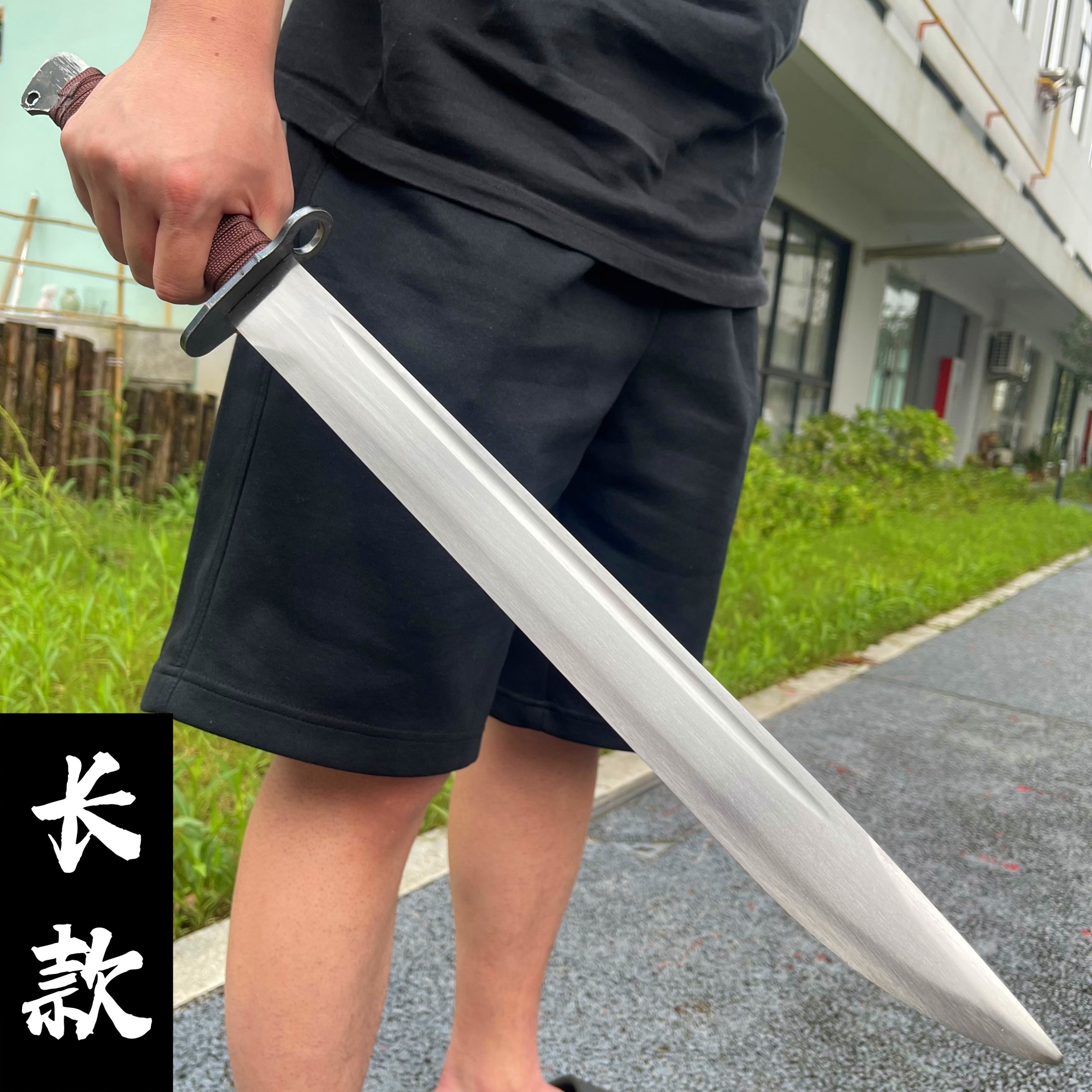 龙泉刺刃户外把玩车载防身一体刀短刀弹簧钢唐横刀冷兵器未开刃