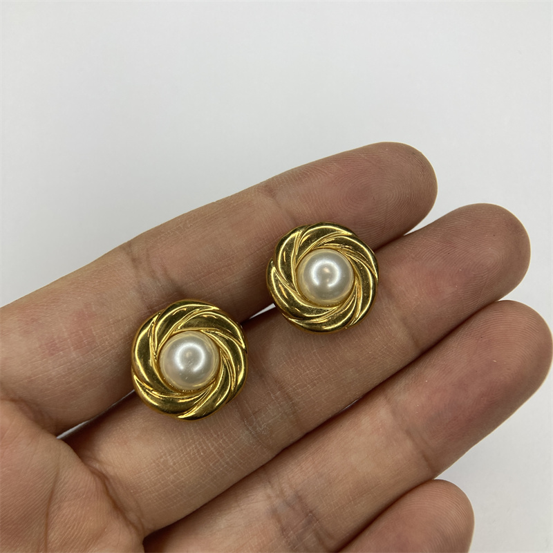 合金耳饰 Coventry金色珠珠耳针1-21【2070106-055】