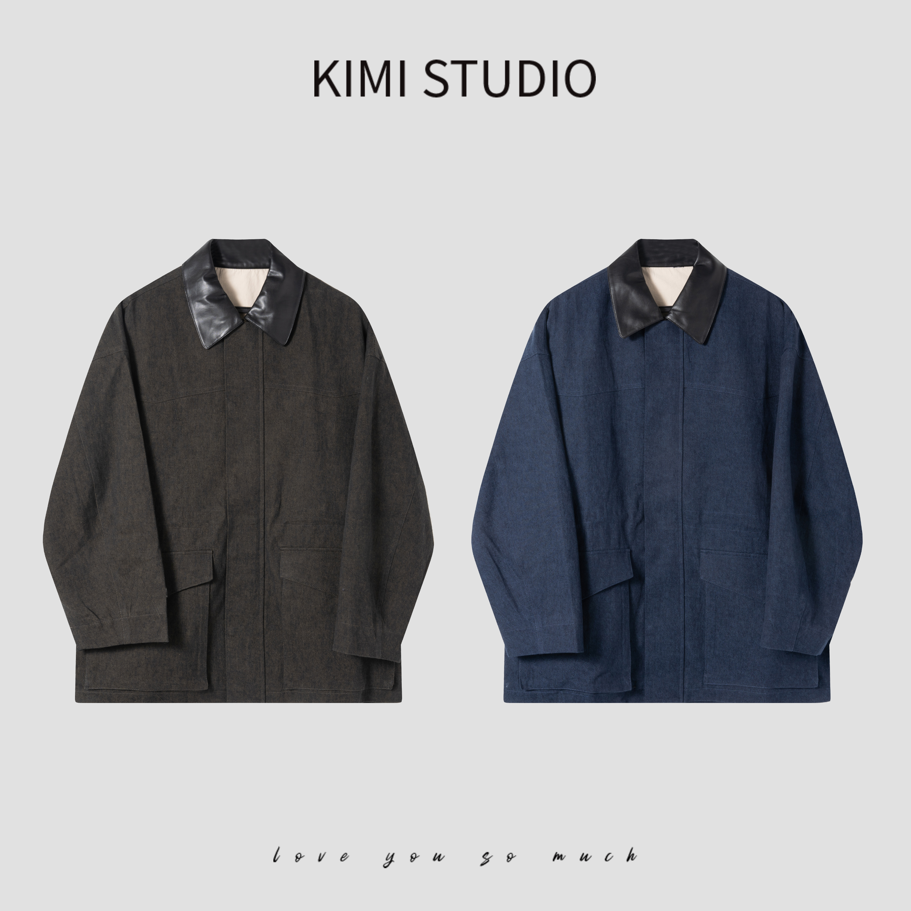 AW25345  秋冬进口棉麻巴恩风蛋白皮领拼接中长款风衣外套