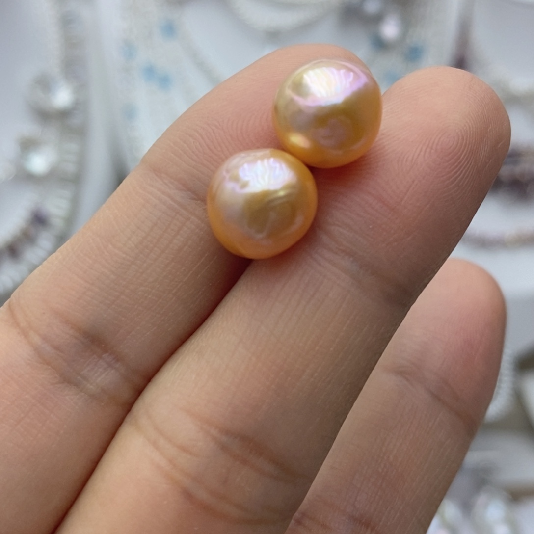 淡水珍珠耳饰银S925镶嵌