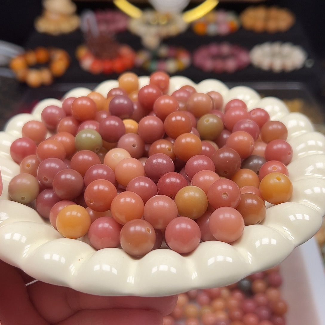 菩提根/象牙果手串卡12人鱼姬圆珠110颗