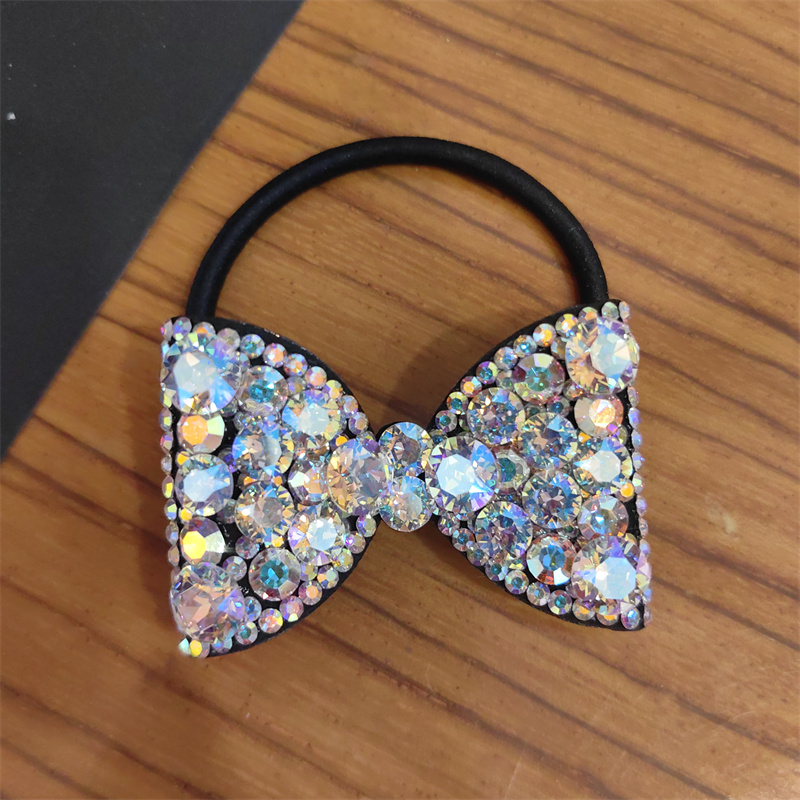 韩版施家钻百搭轻奢发绳蝴蝶结发圈复古简约头绳满钻时尚气质发饰