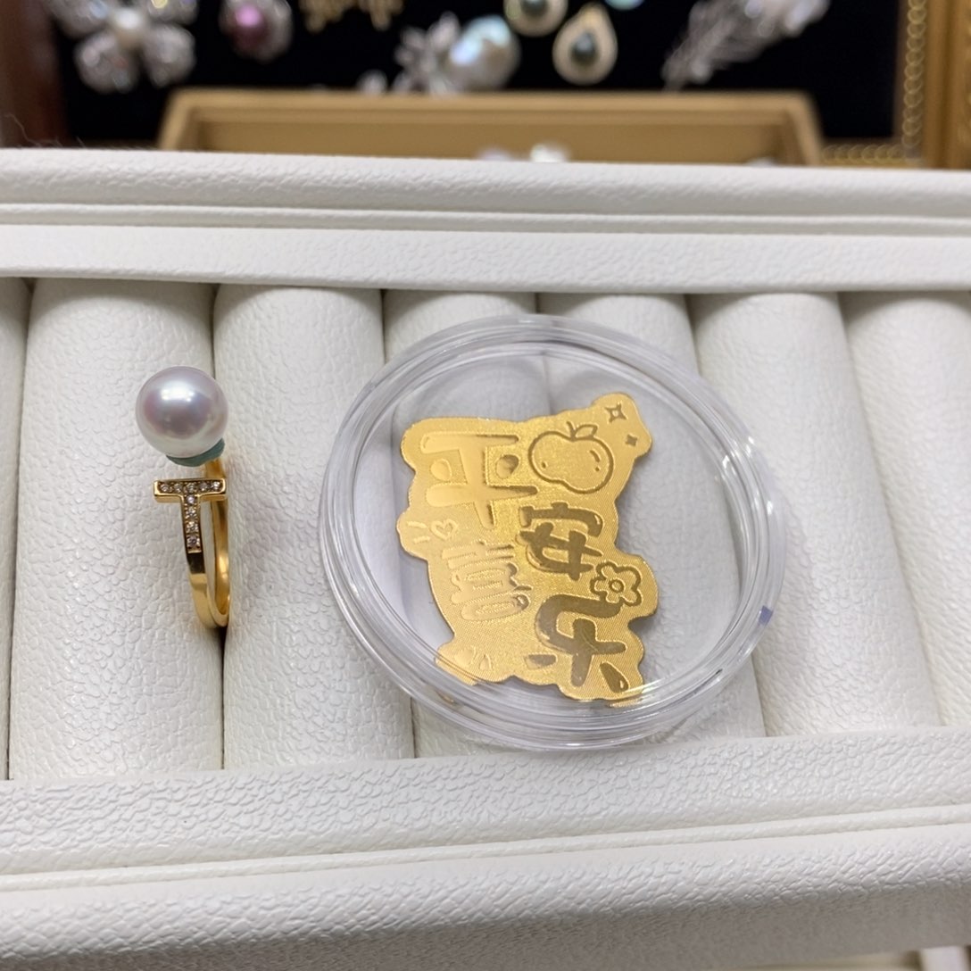 淡水珍珠戒指银S925镶嵌莉***?平安