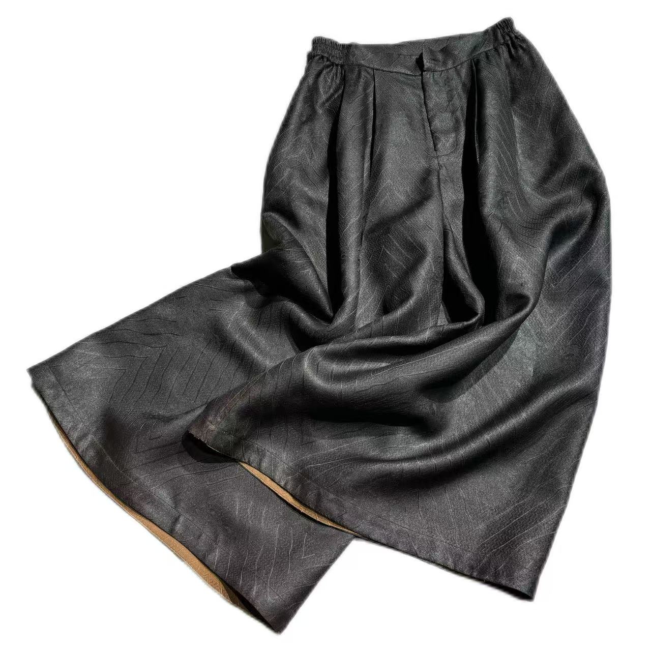 【莨纱】38姆米海浪貔貅提花花萝莨纱休闲百搭裙裤