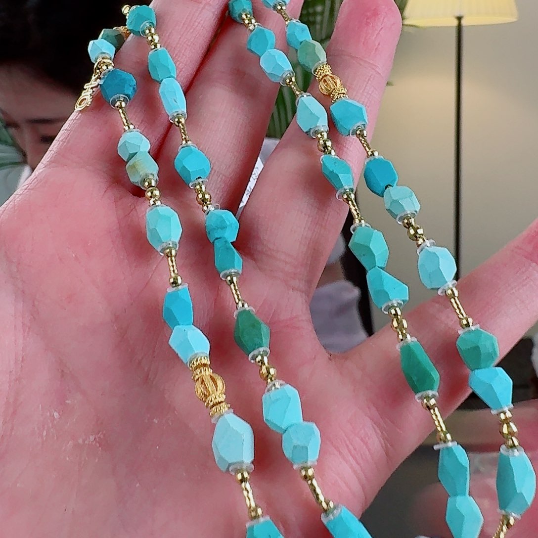 绿松石珠宝奇石18K金镶嵌