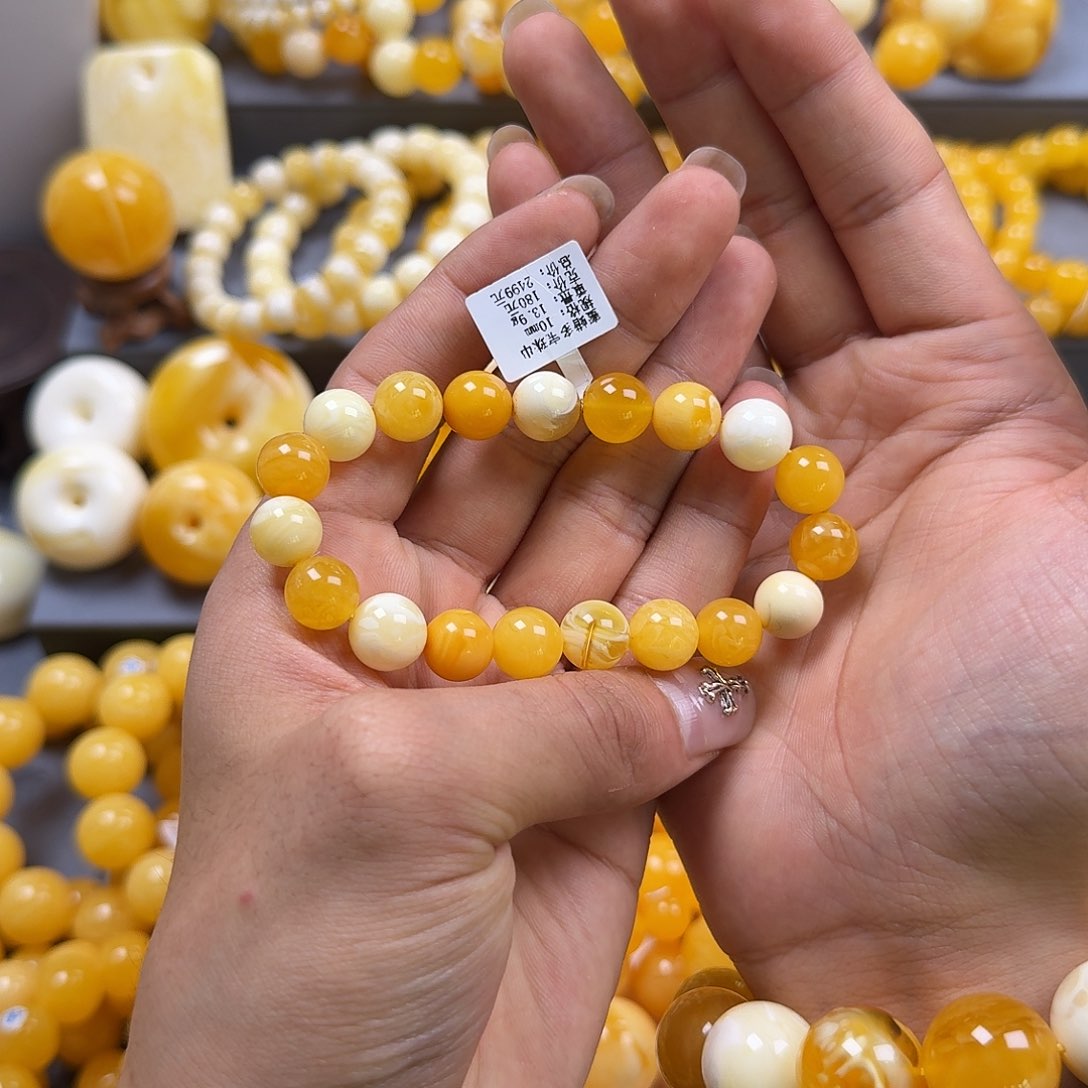 琥珀珠宝奇石未镶嵌10mm