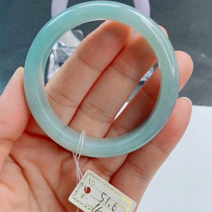 翡翠手镯未镶嵌正圈手镯51-52圈口