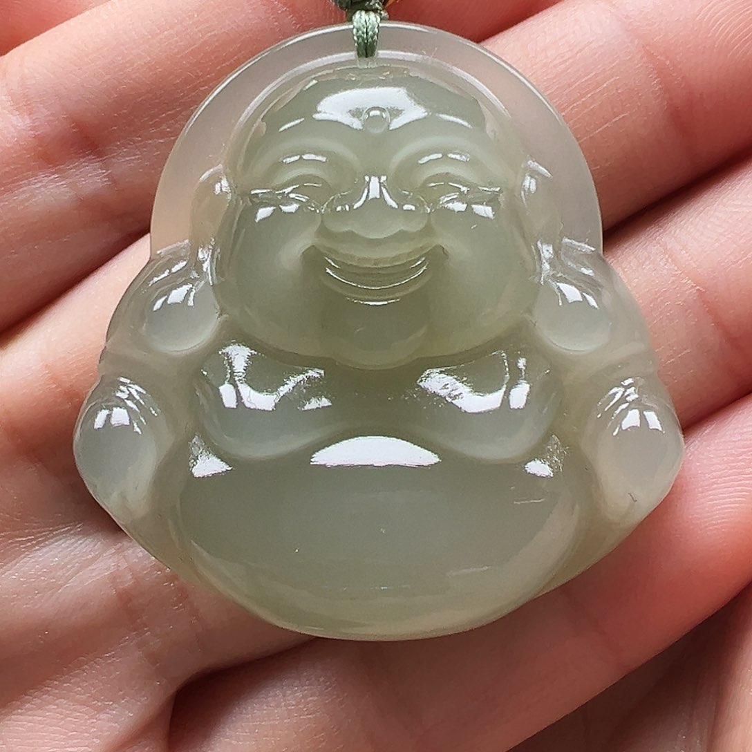 和田玉颈饰足金镶嵌